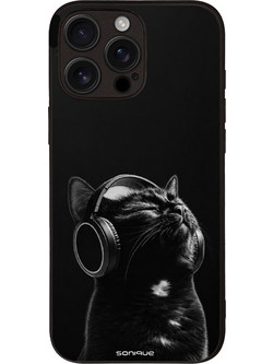 Sonique Men's Edition Θήκη με Σχέδιο «Audio Kitten» Black (iPhone 16 Pro Max)