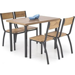 MILTON table + 4 chairs color: natural / black