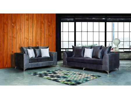 Σαλόνι Διθέσιο & Τριθέσιο Status 3-2 Γκρι Sofa Agora 180x90 & 240x90 cm (Ξύλο-Ύφασμα) Με Επιλογή Υφάσματος