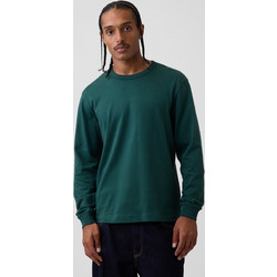 Ανδρική Μπλούζα Heavyweight Relaxed Γραμμής Deep hunter green