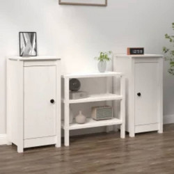 vidaXL Συρταριέρες 2 τεμ. Λευκό 39x35x80 εκ. από Μασίφ Ξύλο Πεύκου 813727