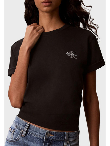 CALVIN KLEIN JEANS SS BOXY LEFT CHEST MONOLOGO TEE LV047G826G-UB1 Black
