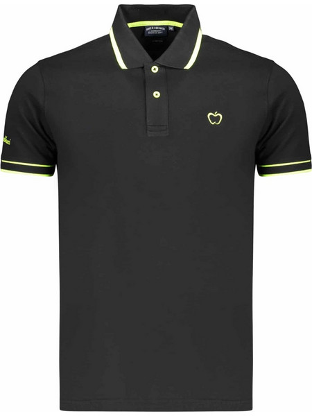 Kisses & Hugs Men's Short-Sleeved Black Polo Shirt Μαύρο