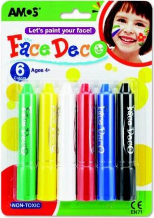 ΚΡΑΓΙΟΝ ΜΑΚΙΓΙΑΖ ΠΡΟΣΩΠΟΥ AMOS FACE DECO ΣΕΤ 6 ΧΡΩΜ