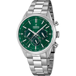 Festina Ανδρικό Ρολόι Χρονογράφος με Ασημί Μεταλλικό Μπρασελέ F16820/R