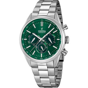 Festina Ανδρικό Ρολόι Χρονογράφος με Ασημί Μεταλλικό Μπρασελέ F16820/R