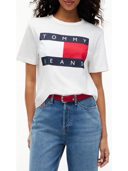 TOMMY JEANS TJW BXY FLAG SS TEE EXT DW0DW23552-YBL Ecru