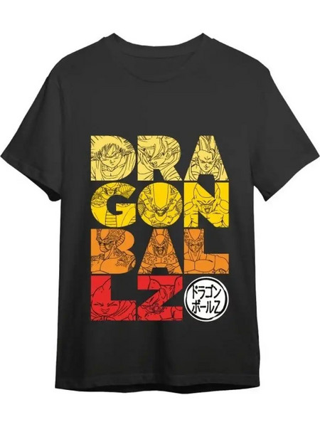Dragon Ball T-Shirt Letters Black Size S