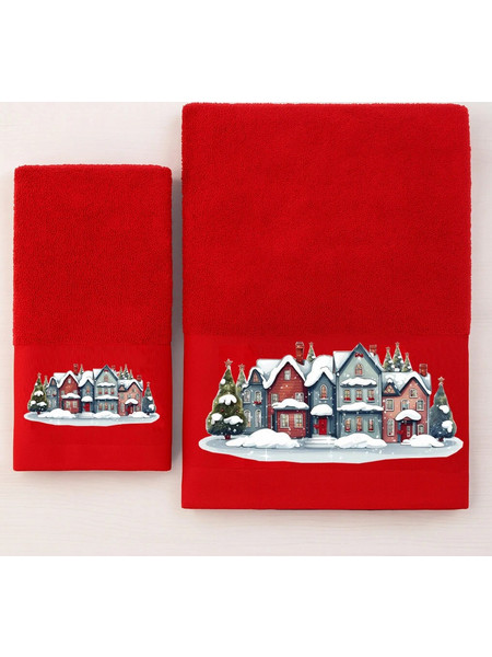 Χριστουγεννιάτικες Πετσέτες (Σετ 2 τεμ.) Christmas Houses