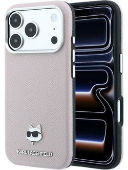 Karl Lagerfeld Grained Choupette Head Metal MagSafe Θήκη Pink (iPhone 18 Pro Max / 17 Pro Max)