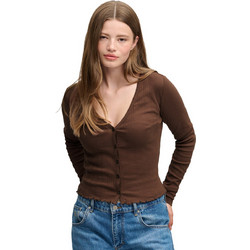Superdry ESS Pointelle Γυναικεία Ζακέτα Πλεκτή Καφέ W6012246A-8TP