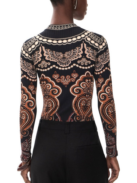 NICOLE RIB JERSEY LONGSLEEVE BODYSUIT WOMEN FARM RIO