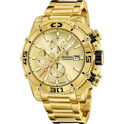 Festina Ανδρικό Ρολόι Χρονογράφος με Χρυσό Μεταλλικό Μπρασελέ F20492/1