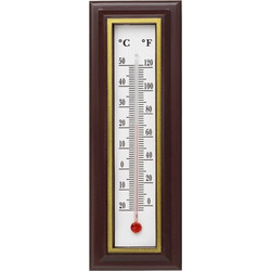 Premium Θερμόμετρο Τοίχου Πλαστικό Καφέ 18.5cm
