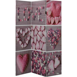 HomeMarkt Διακοσμητικό Παραβάν Love από Καμβά 2 Όψεων 121x180cm