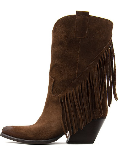 SUEDE LEATHER MID BOOTS WOMEN RICCIANERA