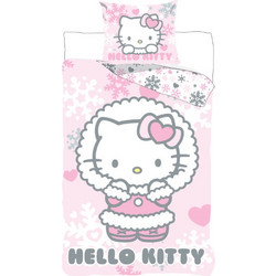Hello Kitty Cozy Winter children's, nursery Σετ Παπλωματοθήκης με Μαξιλαροθήκη 100x135, 40x60 εκ