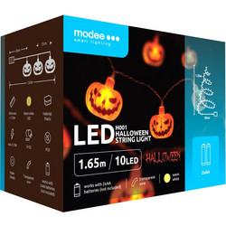 Διακοσμητική γιρλάντα LED Modee για το Halloween με φαναράκια-κολοκύθες (165cm / απόσταση 15cm) - Θερμό λευκό φως