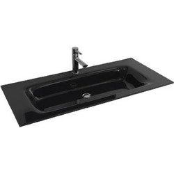 Karag Vetro Ένθετος Νιπτήρας Μπάνιου Γυάλινος 101x46x12cm Ασημί 101101-SILVER