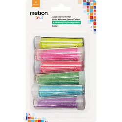 METRON CRAFT ΧΡΥΣΟΣΚΟΝΗ ΧΕΙΡΟΤΕΧΝΙΑΣ BLISTER x 6gr ΝΕΟΝ ΧΡΩΜΑΤΑ 12 Τ (Το προιόν πωλείται σε μεμονωμένα τεμάχια του ενός)
