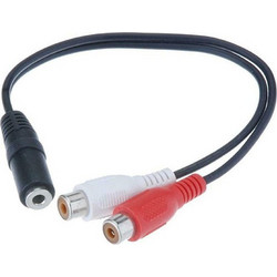 Καλώδιο 3.5mm female - RCA female Μαύρο 0.20m - OEM