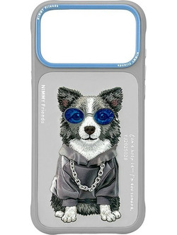 Nimmy Glasses Cool Dog Back Cover Grey (iPhone 18 Pro / 17 Pro)