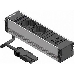 Bachmann CONI 2x Schutzkontakt 1x USB-A/C 22W μαύρο