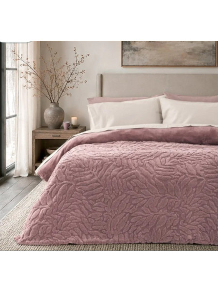Παπλωματοθήκη Reve Dusty Λιλά Ζακάρ Flannel Υπέρδιπλη Nima Home