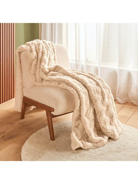 Κουβέρτα Γούνινη Ημίδιπλη (180x230) A-S Nalia Beige 223225A
