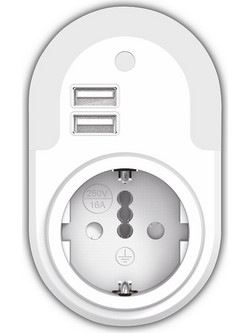 EL130101 | EL130101 | LED Night Light Sensor+2xUSB 5V 2.1A+Σούκο|0.5W|3000k|12lm|enjoysimplicity(TM)