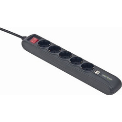 Πολύπριζο Gembird 5 Θέσεων 2 USB