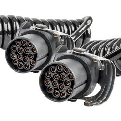 AMiO - Σπιράλ Καλώδιο Ρεύματος Τρέιλερ 2x15 PIN 24V 5m, Αδιάλειπτη Παροχή και Κορυφαία Αντοχή σε Συνεχείς Καταπονήσεις - 1 Τεμ. (04382/AM)