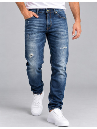 Damaged Jeans ZR11S Ανδρικό Τζιν Παντελόνι Μπλε