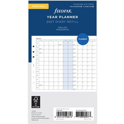 ΗΜΕΡΟΛΟΓΙΟ FILOFAX 2027 PERSONAL ΑΓΓΛΙΚΟ - YEAR PLANNER HORIZONTAL ΛΕΥΚΟ 27-68401