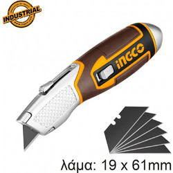 Μαχαίρι Μοκέτας Ingco (HUK618) με 6 λάμες - 19x61mm HUK618