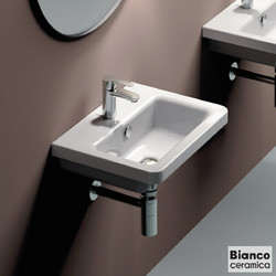 Bianco Επικαθήμενος Κρεμαστός Νιπτήρας Μπάνιου Πορσελάνης 50x40cm Λευκός MCITY83-300