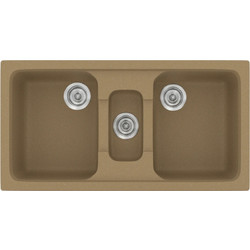 Sanitec Classic 325 Επικαθήμενος Νεροχύτης Γρανίτη Ματ Metallic Coffee 97x51cm