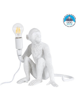 Globostar Apes 01808 Πορτατίφ Ε27 Λευκό Π30xΥ30cm