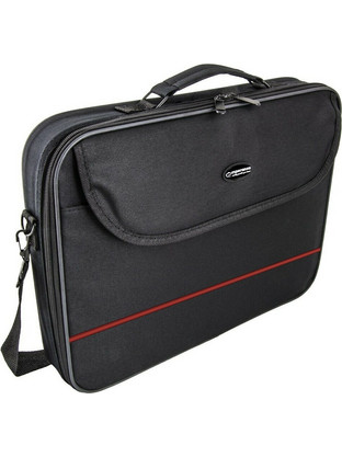 Esperanza Classic Τσάντα Laptop Ώμου 15.6" Black Red