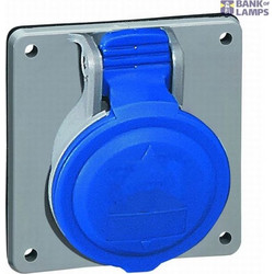 Panel mounting socket P17 - inclined outlet - IP44 - 200/250 V - 16 A - 3P+E