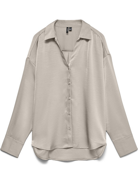 Vero Moda VMMIRO Μακρυμάνικο Γυναικείο Πουκάμισο Γκρι 10351765