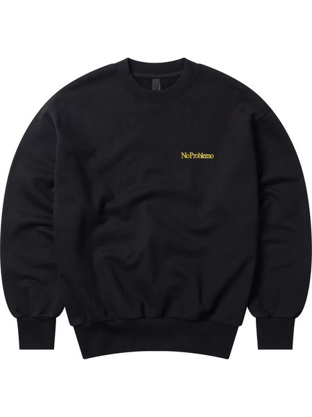 No Problemo Mini Problemo Embroidered Ανδρικό Φούτερ Fleece Μαύρο
