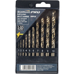 Σετ Tρυπάνια BORMANN Pro BHT4822 HSS-CO Μ35 10pcs 1-10mm