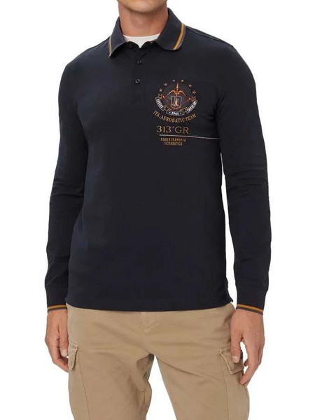 Aeronautica Militare Ανδρική Μπλούζα Polo Μακρυμάνικη Navy Μπλε PO1942-8184