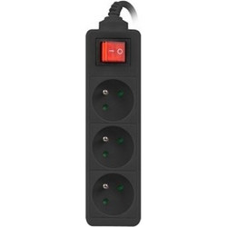 Lanberg PS1-03E-0300-BK power extension 3 m 3 AC outlet(s) Indoor/outdoor Black PS1-03E-0300-BK