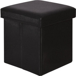 Σκαμπό OREO Αποθηκευτικό Βοηθητικό PU Μαύρο c530425