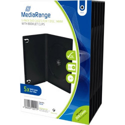 MediaRange DVD Case for 1 Disc 14mm Black (5 Pack) (MRBOX30)