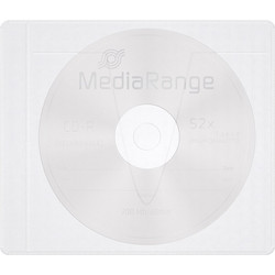 MediaRange Adhesive-backed fleece Sleeves for 1 disc White/semi-clear, Pack 50 (MRBOX69-50)