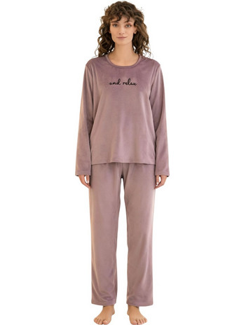 Mihra Velvet W25 Relax Σετ Γυναικείες Πιτζάμες Λιλά 13166 R652