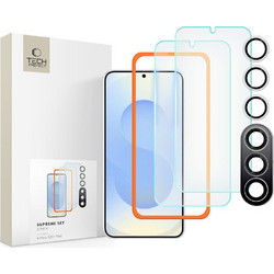 Σετ Tech-Protect Supreme για Samsung Galaxy S25+ 2x Σκληρυμένο Γυαλί Για Οθόνη / Σκληρυμένο Γυαλί Για Κάμερα - Διαφανές (5906302322220)